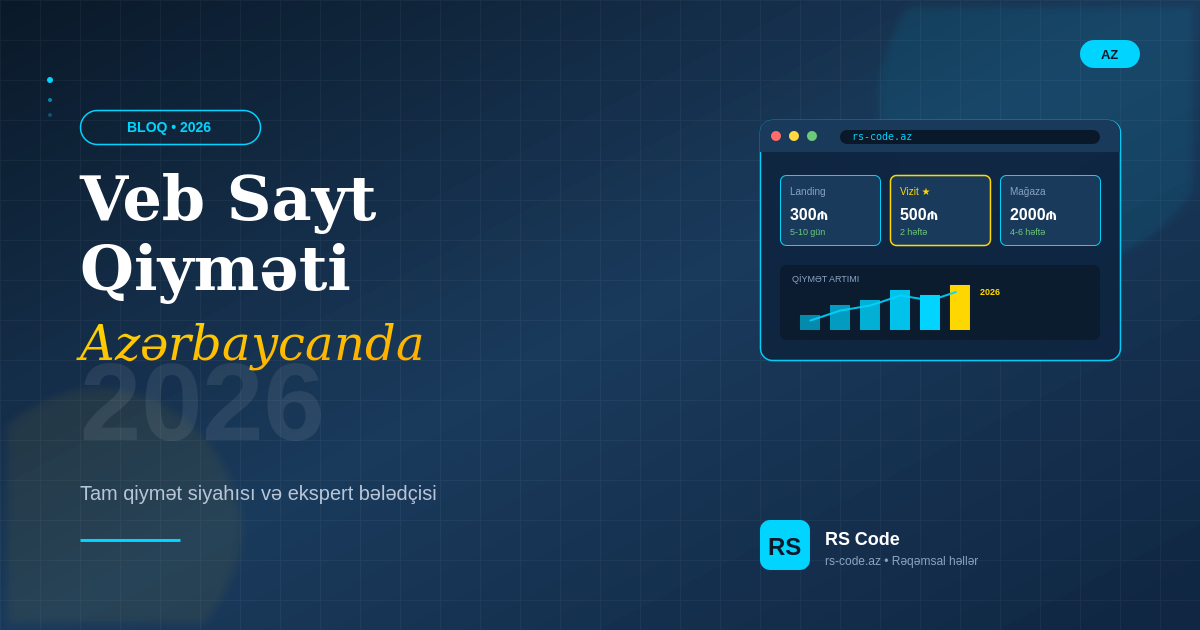 Veb Sayt Qiyməti Azərbaycanda 2026: Tam Bələdçi və Qiymət Siyahısı